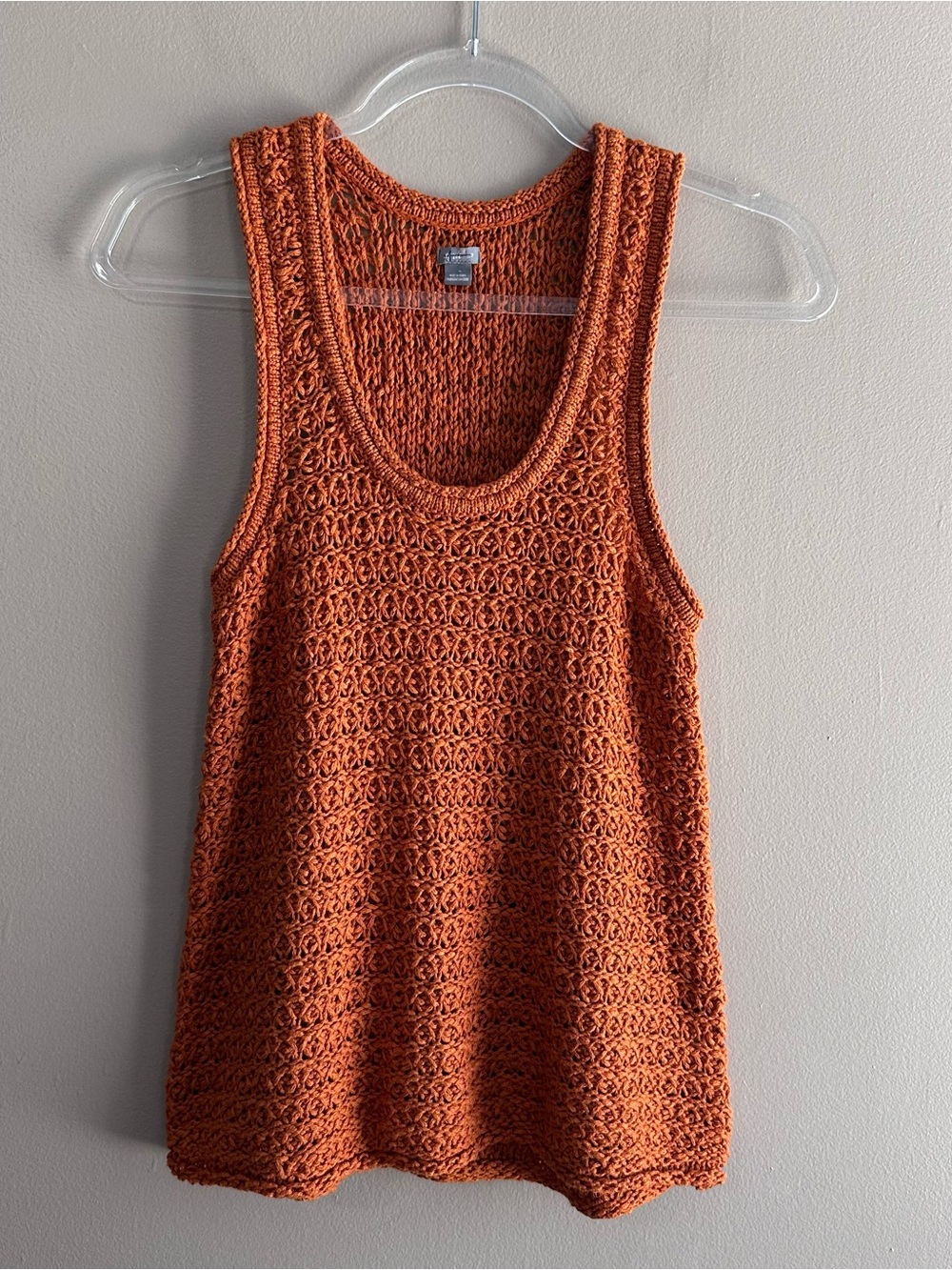 Aerie Orange Crochet Knit Tank Top Womens Small Summer Beach Boho Festival